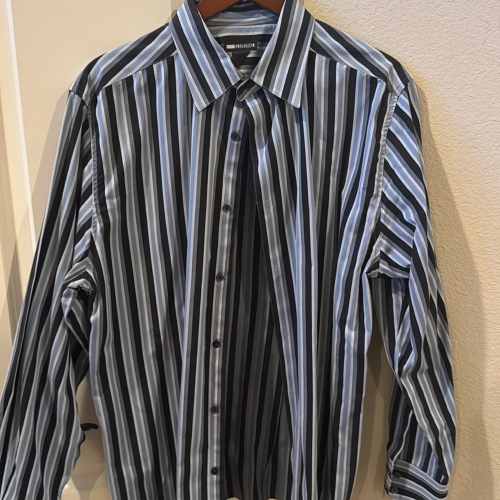Striped men’s dress shirt.